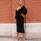 Solid Color Elegant Long Sleeve Slim Midi Dress GYME-1735138