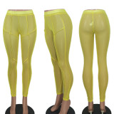Sexy Mesh Solid Color Pant YD-1136