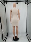 Fashion Solid Color Short Sleeve Mini Dress YIM-302