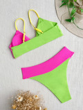 Color Block Patchwork Swimsuit Two Piece Set CASF-6506