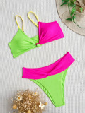 Color Block Patchwork Swimsuit Two Piece Set CASF-6506