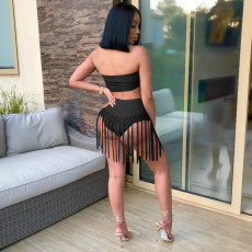 Sexy High Waisted Tassel Two Piece Swimsuit OM-1551