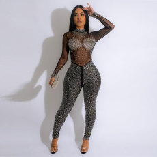Sexy Hot Diamond Mesh Jumpsuit NY-2643