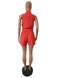 Casual Lace-up Sleeveless Rompers MEM-88476