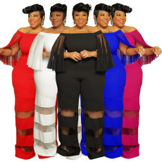 Plus Size Solid Splice Jumpsuits NNWF-7788