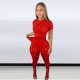 Ripped Hole Short Sleeve Pants Two Piece Set LSD-83189