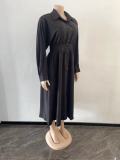 Fashion Long Sleeve Shirt Dress OSM-4383