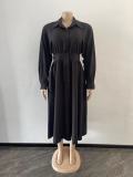 Fashion Long Sleeve Shirt Dress OSM-4383
