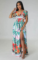 Casual Sleeveless Print Maxi Dress XHXF-344