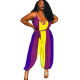 Plus Size Casual Sling Print Jumpsuits WPF-8837