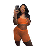 Sexy See-through Mesh Tank Top Shorts Two Piece Set XYF-9233