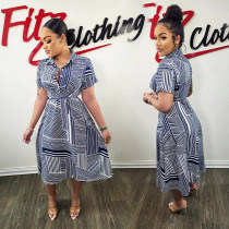 Fashion Casual Printed Midi Dress BDF-7028