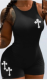 Fashion Slim Print Sleeveless Rompers GDNY-2120