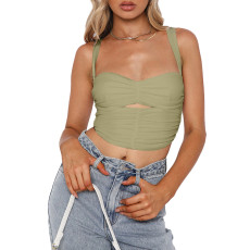 Fashion Ruched Slim Sling Top ASL-6636