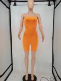 Fashion Chest Wrap Solid Back Hollow Rompers WPF-8855