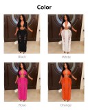 Sexy Beach Tassel Bra Long Skirt Two Piece Set ZSD-0251