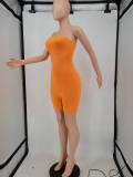 Fashion Chest Wrap Solid Back Hollow Rompers WPF-8855