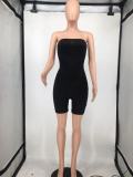 Fashion Chest Wrap Solid Back Hollow Rompers WPF-8855
