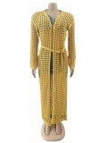 Sexy Hollow Out Long Sleevel Beach Cloak Coat OSM-4366