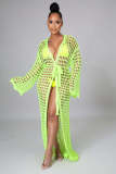 Sexy Hollow Out Long Sleevel Beach Cloak Coat OSM-4366
