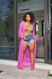 Sexy Hollow Out Long Sleevel Beach Cloak Coat OSM-4366