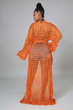 Sexy Hollow Out Long Sleevel Beach Cloak Coat OSM-4366