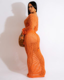 Sexy Hollow Knitted Beach Long Dress ZSD-0252