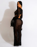 Sexy Hollow Knitted Beach Long Dress ZSD-0252