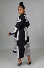 Casual Color Block Long Shirt XHXF-946