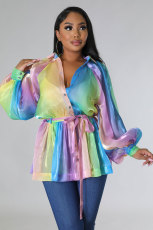 Casual Long Sleeve Loose Shirt XHXF-947
