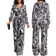 Fashion Print Long Sleeve Jumpsuits SMR-11936