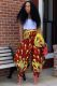Fashion Print Wide Leg Bandage Pants OMY-11001