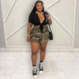Plus Size Fashion Lace Up Top CH-23021