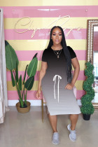 Casual O Neck Gradient Midi Dress WY-86676