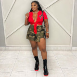 Plus Size Fashion Lace Up Top CH-23021