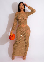Sexy Hollow Sequin Beach Maxi Dress TR-1250