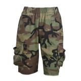 Fashion Loose Camo Print Shorts LSD-83194