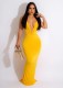 Fashion Sexy Backless Solid Color Maxi Dress ORY-5240