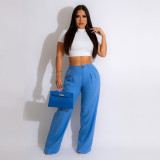 Fashion Solid Color Loose Straight Pants YS-S845