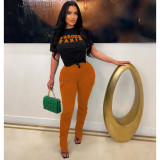 Print T Shirt And Pants Two Piece Set BN-9415
