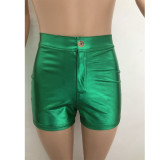 Metallic Candy Color Fashion Shorts BN-9417