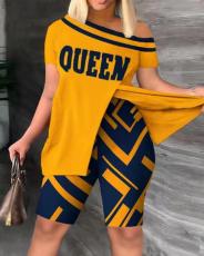 Plus Size Printed Casual Two Piece Set GSRX-9026