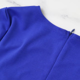Fashion Solid Color Slim Ruffle Midi DressGYLY-10034