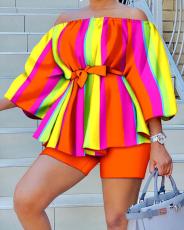 Plus Size Fashion Print Two Piece Set GSRX-9020