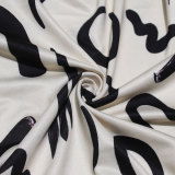 Long Sleeve Print Split Two Piece Pants Set HNIF-098