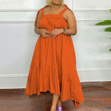 Plus Size Solid Sling Maxi Dress NY-10420