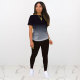 Classic Casual Gradient Short Sleeve And Pants Two Piece Set HNIF-1135