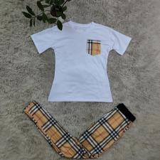 Plaid Print Short Sleeve Two Piece Pants Set GYSF-6099