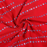 Sexy Sling Hot Drilling Split Maxi Dress NY-2685