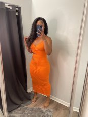 Solid Color Hollow Out Long Dress WY-86797